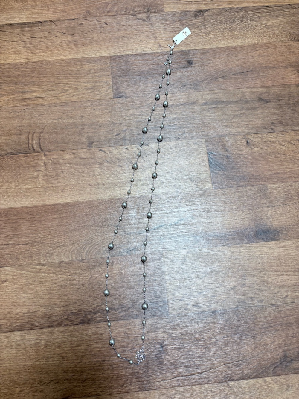 Tory Burch Silver-Tone Beaded Long Necklace
